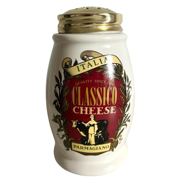 Italia Classico Parmagiano Ceramic Parmesan Cheese Shaker Metal Lid 14oz - Picture 7 of 7